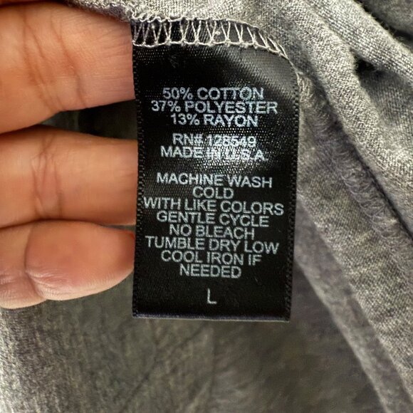 Aviator Nation Heather Gray Logo Flight V Neck Short Sleeve T Shirt Mens Large - Picture 5 of 6